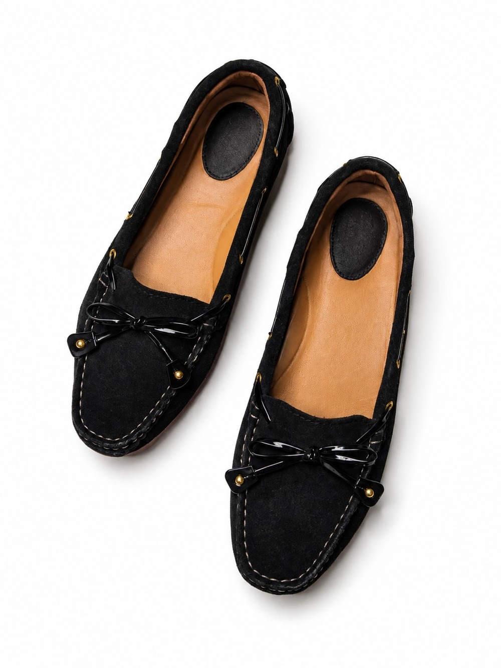 Clarks Size 7 Black Suede Women's Moccasin Loafers